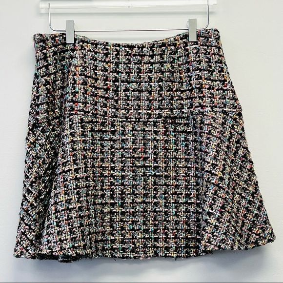 Lea & Viola Tweed Skater Mini Skirt, Size Large Pink Multi - Picture 7 of 13